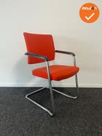 Rohde & Grahl - Vergaderstoel - Oranje stoffering - Chroom f, Vergader- of Presentatieruimte, Ophalen of Verzenden, Gebruikt, Stoel