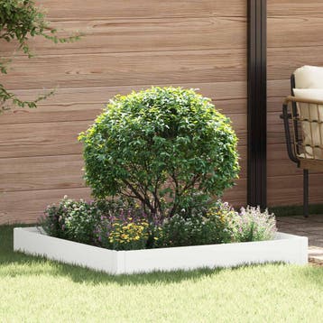 vidaXL Gazonrand 100 x 100 x 20 cm Staal Wit, Verzenden, Nieuw