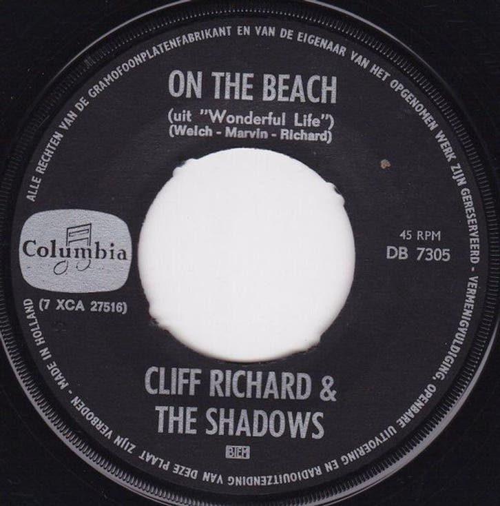 Cliff Richard & The Shadows – On The Beach Single, CD & DVD, Vinyles | Rock, Envoi