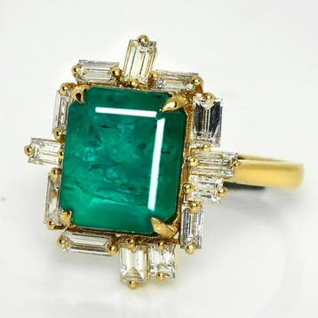Zonder minimumprijs - Ring - 14 karaat IGI 4,28 ct Zambia