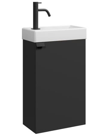 Toiletmeubel Apollo 40 x 22 cm Mat Zwart Fonteinmeubel, Verzenden
