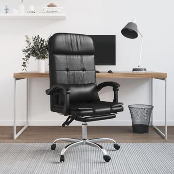 vidaXL Massage Relaxfauteuil voor op kantoor zwart kunstleer, Verzenden