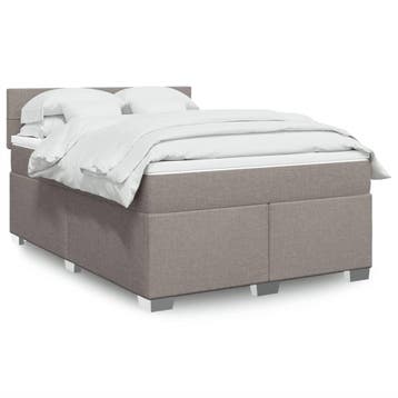 vidaXL Boxspring met matras stof taupe 140x200 cm, Huis en Inrichting, Verzenden, Nieuw