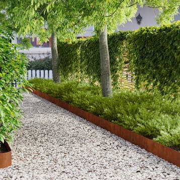 vidaXL Gazonrand 50 st 100 x 12 cm Staal Roestkleurig, Verzenden, Nieuw