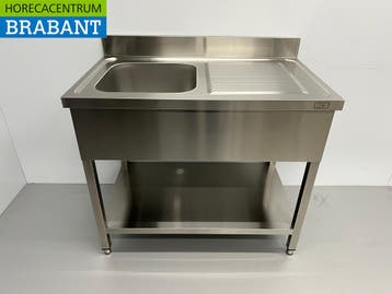 Evier en acier inoxydable 100 x 60 cm Horeca, Verzenden