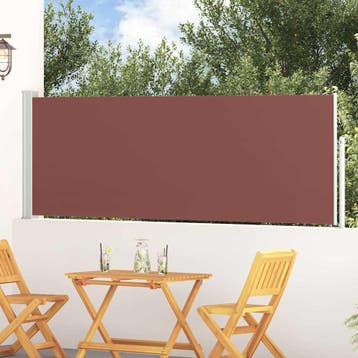 vidaXL Tuinscherm uittrekbaar 100x314 cm bruin, Verzenden, Nieuw