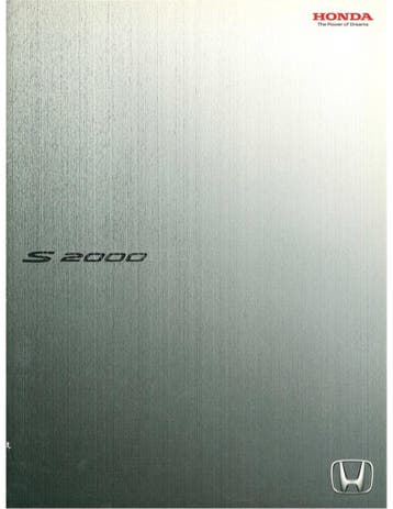 2003 HONDA S2000 BROCHURE JAPANS