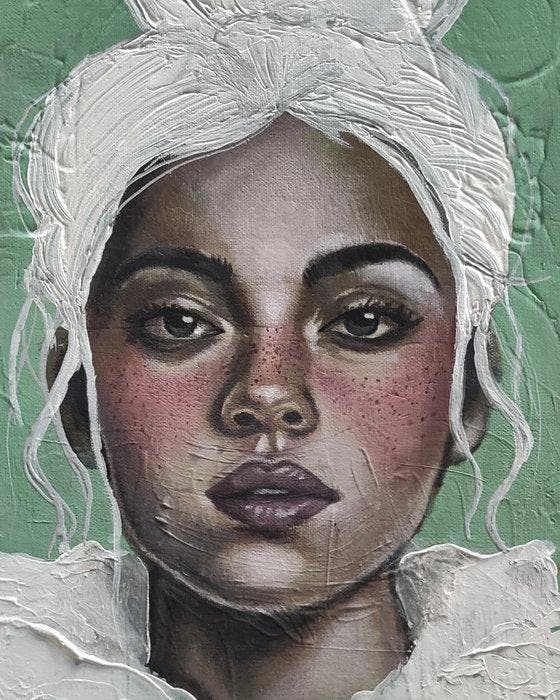 Flora Ruinart - Steady Gaze, Antiquités & Art, Art | Peinture | Moderne