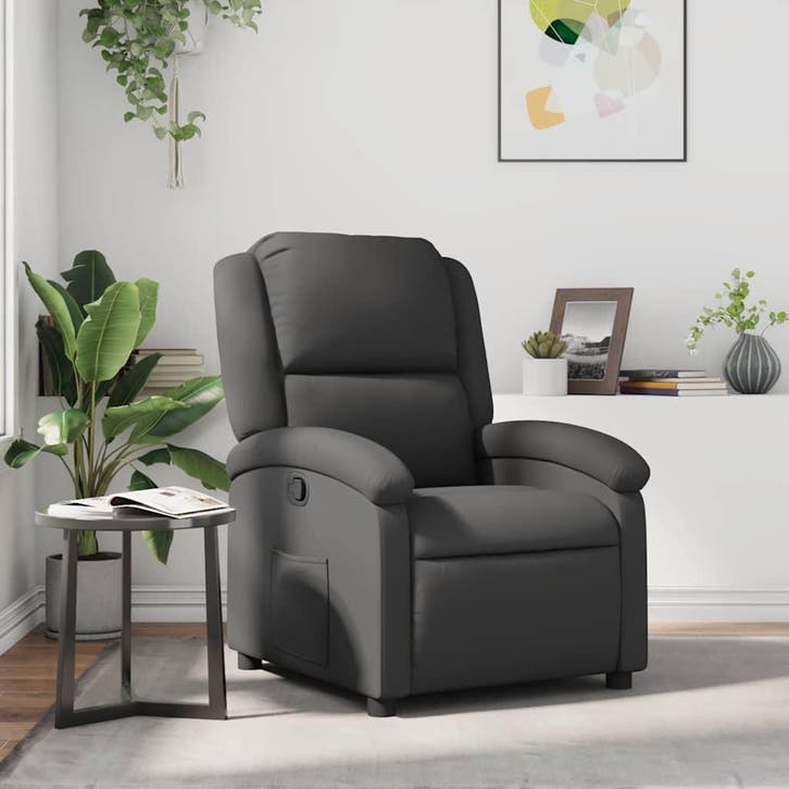 Echt Leer Fauteuil Grijs | Tweede Kansje | OP=OP, Maison & Meubles, Fauteuils, Envoi