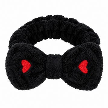 Make-Up Haarband – Hartjesprint – Teddy met Strik – Zwart, Nieuw