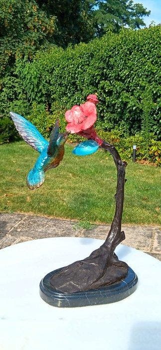sculptuur, bronzen beeld – Kolibrie - 40 cm - Brons