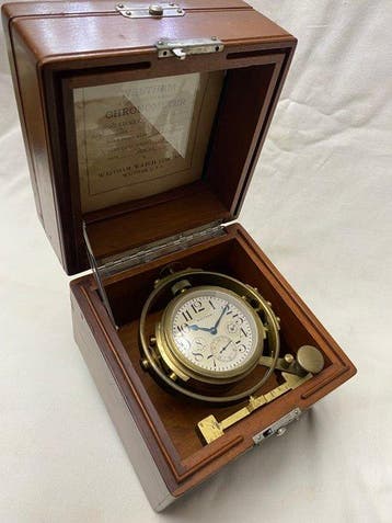 Achtdaagse scheepschronometer - Waltham, Massachusetts -