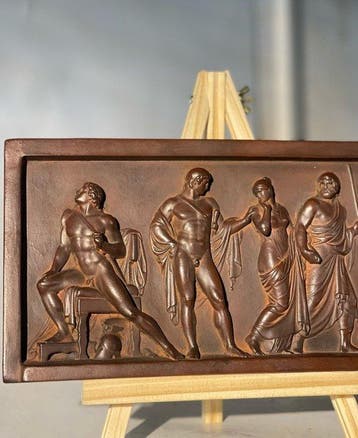 koude pottenbakkershand-gegraveerde hoogreliëf