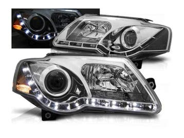 Koplamp units LED dagrijverlichting Chrome geschikt voor VW, Verzenden, Nieuw, Volkswagen