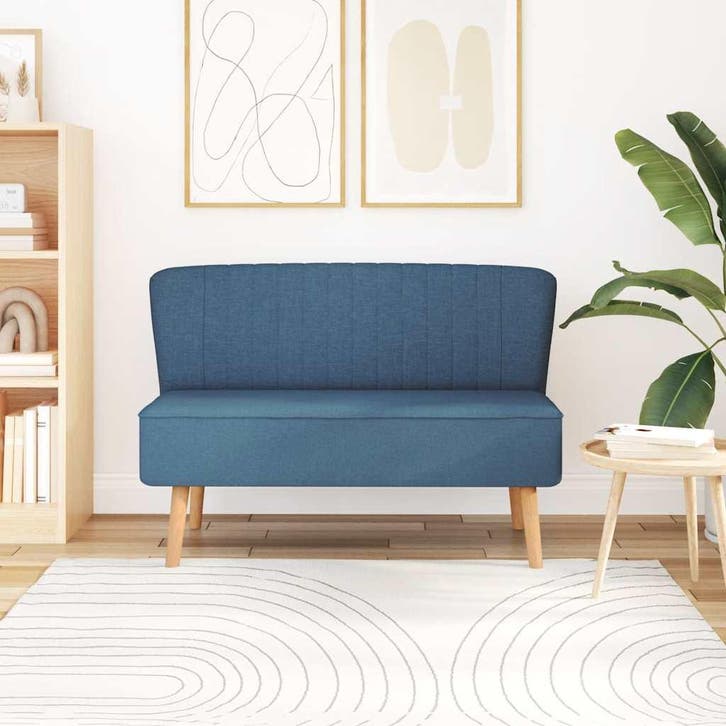 vidaXL bank / zetel 117x55,5x77 cm stof blauw, Maison & Meubles, Canapés | Salons, Envoi