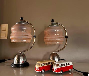 Art deco bauhaus (stijl) lampjes - Lamp (2) - Metaal, Glas,