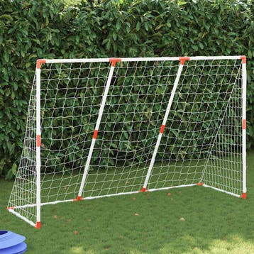 vidaXL Kindervoetbaldoel met ballen 2-in-1 184x64x124 cm wit, Verzenden, Nieuw