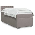 vidaXL Boxspring met matras stof taupe 90x200 cm, Verzenden, Nieuw