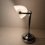 Lampe de banquier - Verre blanc satiné - Notarislamp /, Antiquités & Art