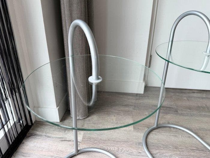 IKEA - Tord Björklund - Table dappoint (2) - Verre,, Antiquités & Art, Antiquités | Meubles | Chaises & Canapés