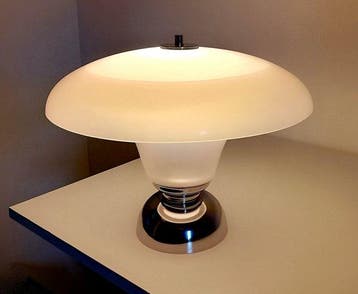 Tafellamp - Space Age ontwerp 1960 - Gechromeerd staal, hars