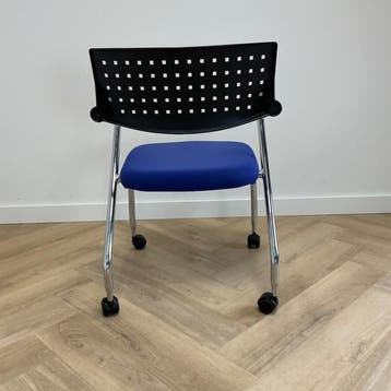 Vitra Visaroll Design vergaderstoel,  blauw - zwart, Huis en Inrichting, Gebruikt, Zwart, Eén