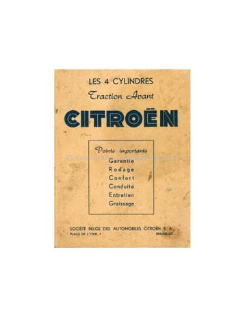 1951 CITROËN TRACTION AVANT INSTRUCTIEBOEKJE FRANS, Ophalen of Verzenden