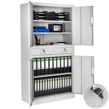 Archiefkast Cosmo met 2 lades 180x80x40cm - lichtgrijs, Huis en Inrichting, Verzenden, Nieuw