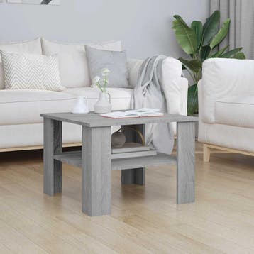 vidaXL Salontafel 60x60x42 cm bewerkt hout grijs sonoma, Verzenden