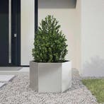 vidaXL Plantenbak zeshoek 69x60x45 cm roestvrijstaal, Verzenden