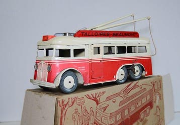 Joustra - Blikken speelgoed - trolley-bus - 1950-1960 -