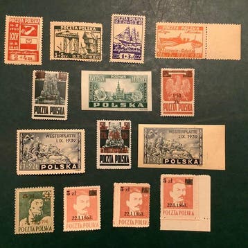 Polen 1939/1945 - Selectie betere emissies - Michel, Gestempeld