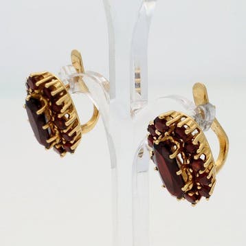 Boucles doreilles - 18 carats Or jaune - grenade