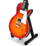 Miniatuur Gibson Les Paul gitaar met gratis standaard, Verzenden, Beeldje, Replica of Model