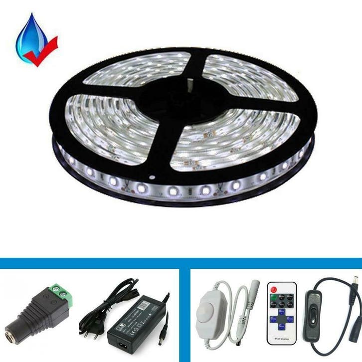 LED Strip - 5 meter - Complete set - Kleur wit - LED type 5, Huis en Inrichting, Lampen | Overige, Ophalen of Verzenden