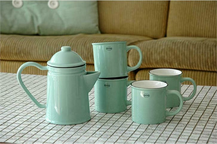 Korting Emaille look servies Cabanaz-beker,borden, kommen, Huis en Inrichting, Keuken | Servies, Kop(pen) en/of Schotel(s), Nieuw