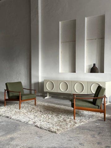 Wilhelm Knoll - Fauteuil (2) - Hout, Wol