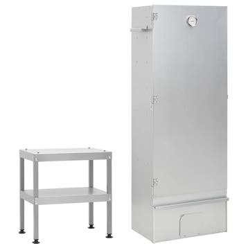 vidaXL BBQ-rookoven met tafel gegalvaniseerd staal, Verzenden