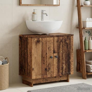 vidaXL Wastafel kabinet voor de badkamer EDE Oud hout, Huis en Inrichting, Verzenden, Nieuw
