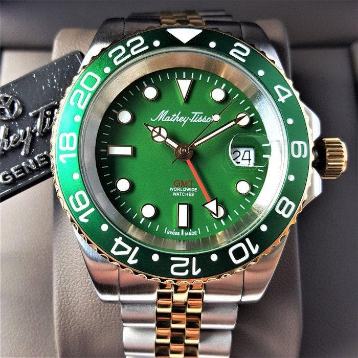 Mathey-Tissot - GMT - Worldwide - Swiss 18K Gold - New -, Bijoux, Sacs & Beauté, Montres | Hommes