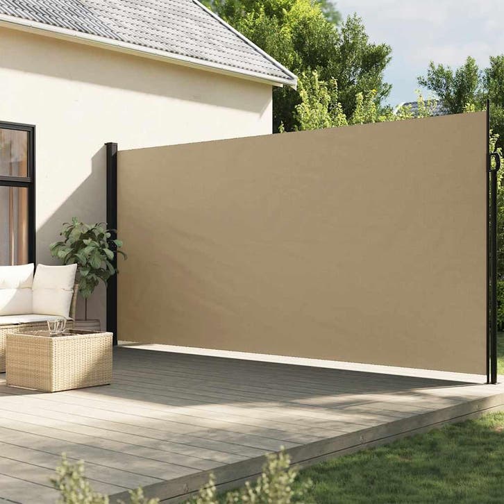 vidaXL Windscherm uittrekbaar 220x300 cm beige, Tuin en Terras, Parasols, Nieuw, Verzenden