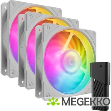 Cooler Master Mobius 120P ARGB White 3-Pack Fan Kit, Verzenden