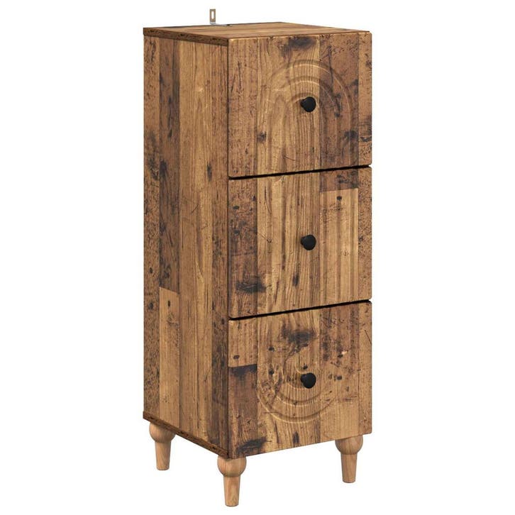 vidaXL Ladekast Oud hout 33 x 34,5 x 90 cm Bewerkt hout, Maison & Meubles, Armoires | Autre, Envoi