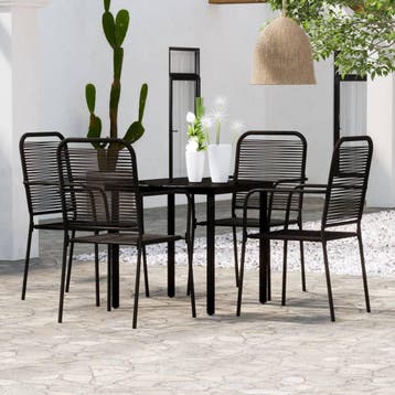 vidaXL 5-delige Tuinset zwart, Verzenden, Nieuw, Tuinset