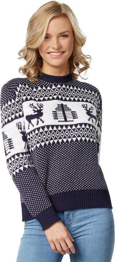 2dekans | Dressforfun Kersttrui Winterwonderland blauw-wit, Diversen, Kerst, Ophalen of Verzenden