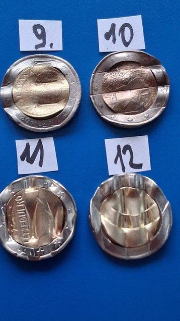 Europa. 2 Euro Various Years (4 coins with cancellation