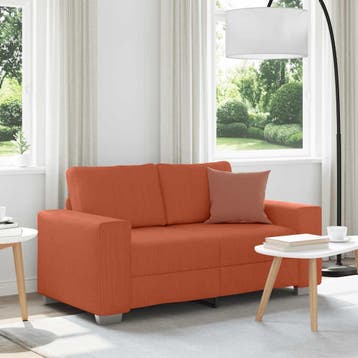 vidaXL Loveseat Sofa Rood Oranje 160x77x82 cm Corduroy Stof, Verzenden, Nieuw