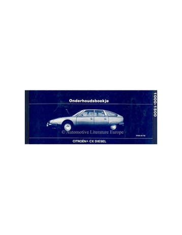 1978 CITROËN CX DIESEL GARANTIE & ONDERHOUDSBOEKJE