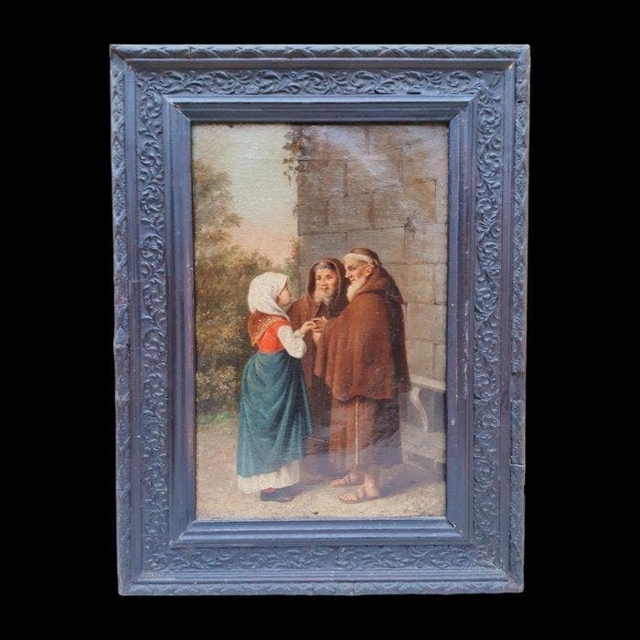 Italiaanse school (XIX) - Scena di Genere, Giovane Popolana, Antiek en Kunst, Kunst | Schilderijen | Klassiek