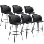 tectake Barkruk Luana, met rugleuning, fluweellook - zwart/z, Huis en Inrichting, Barkrukken, Verzenden, Nieuw